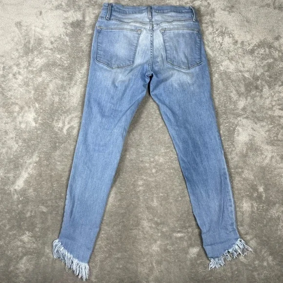Frame Jeans Womens 27 Le High Skinny Shredded Chewed Raw Hem Distressed Punk 90s - Picture 6 of 12